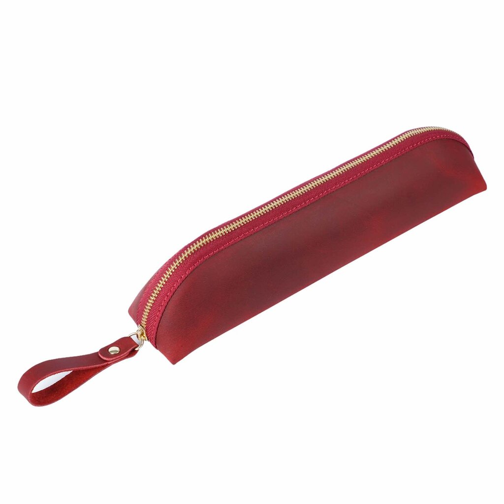 Su.B Federmäppchen - Federtasche - Etui aus Leder - Passend für Mehr als 25 Stifte -  für Männer und Frauen -  Rot