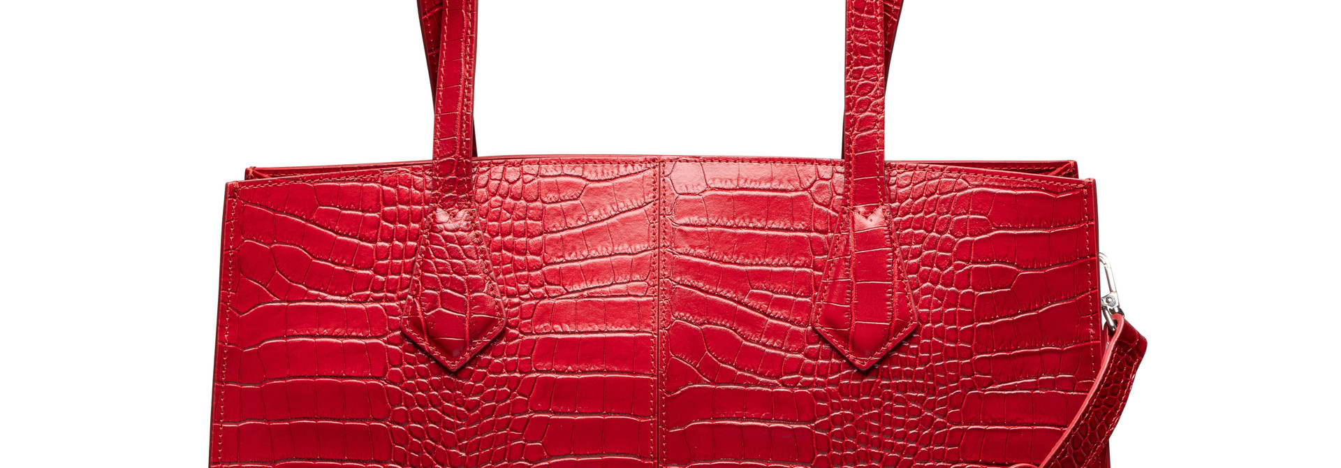 Amsterdam Work Tote 14 inch Croco Print Red