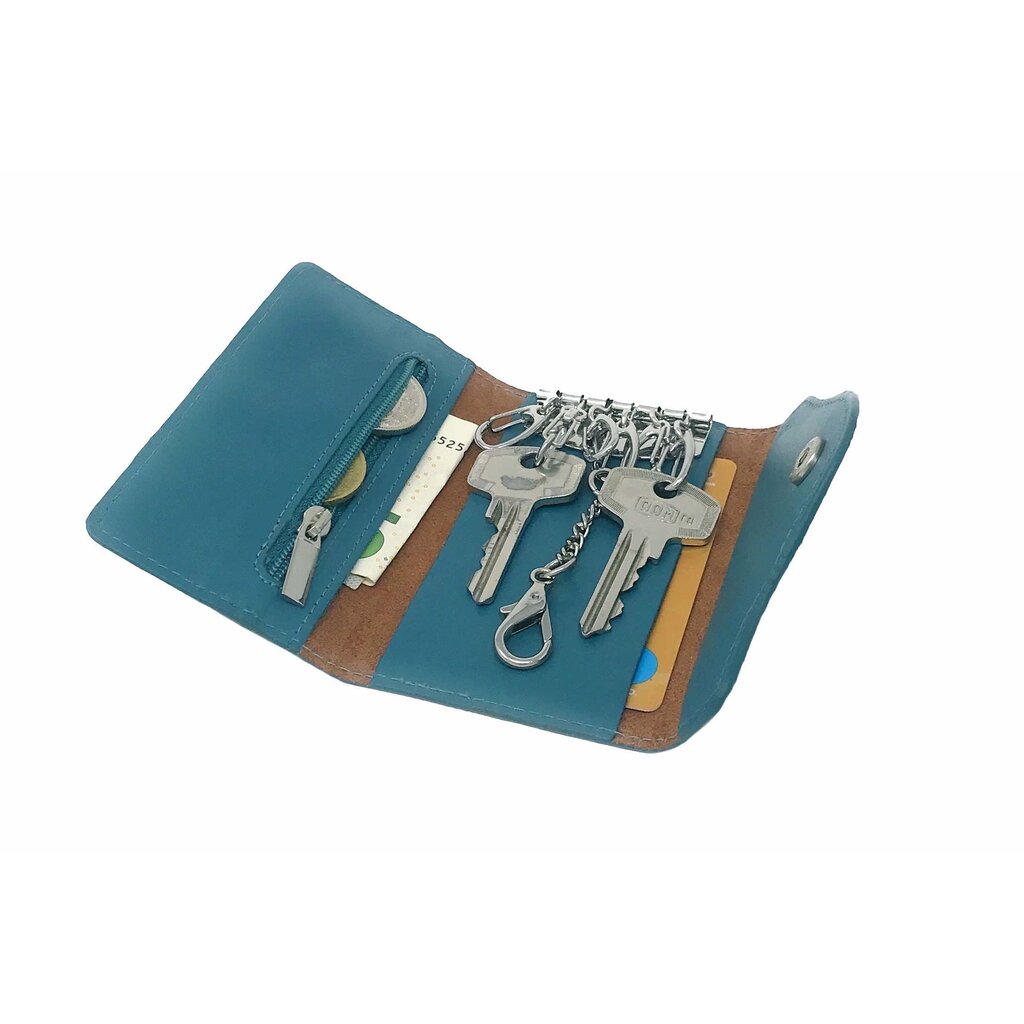 Su.B Tulip Key Holder, Compact Leather Key Case with Unique Design – Turquoise