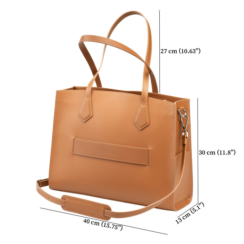 Su.B Amsterdam Work Tote 14” Laptop Compartment Brown