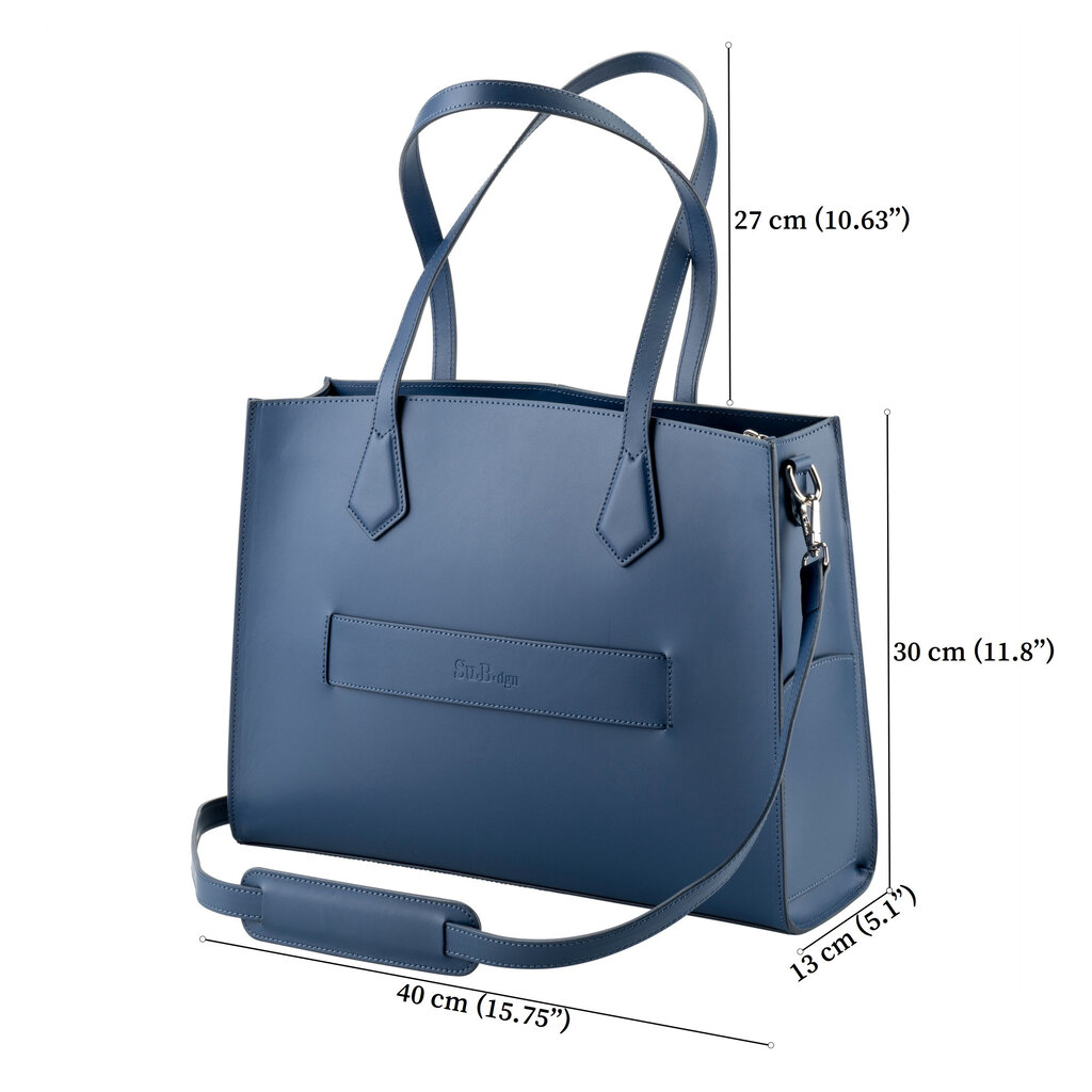 Su.B.dgn Amsterdam Work Tote 14” Laptop Compartment Blue