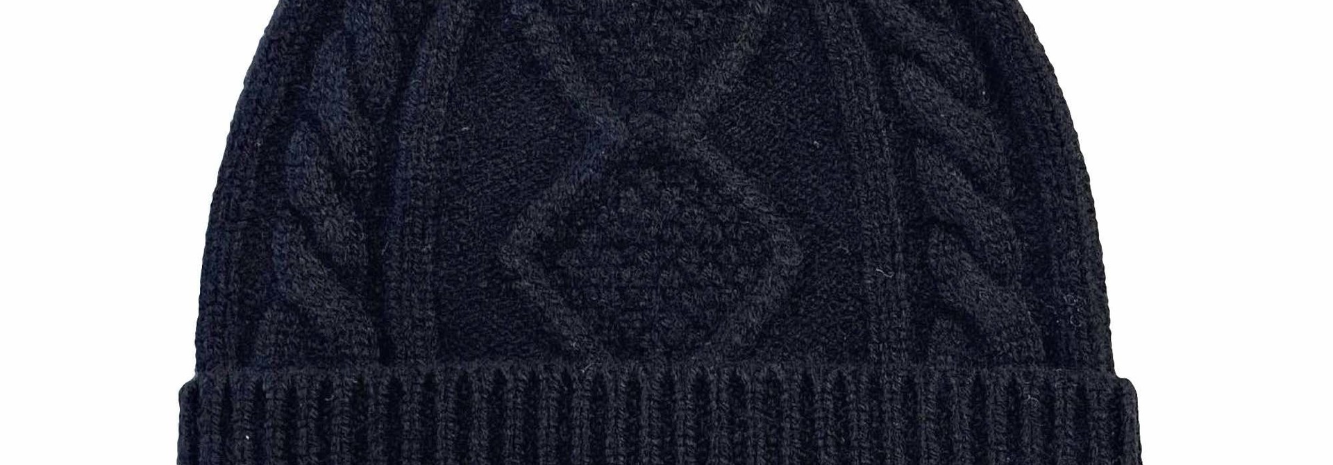 Mütze für Damen und Herren, Strickmütze aus Wolle, Beanie Wollmütze für den Winter - Schwarz