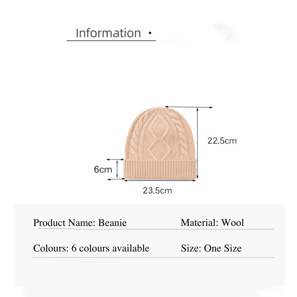 Su.B.dgn Mütze für Damen und Herren, Strickmütze aus Wolle, Beanie Wollmütze für den Winter - Schwarz