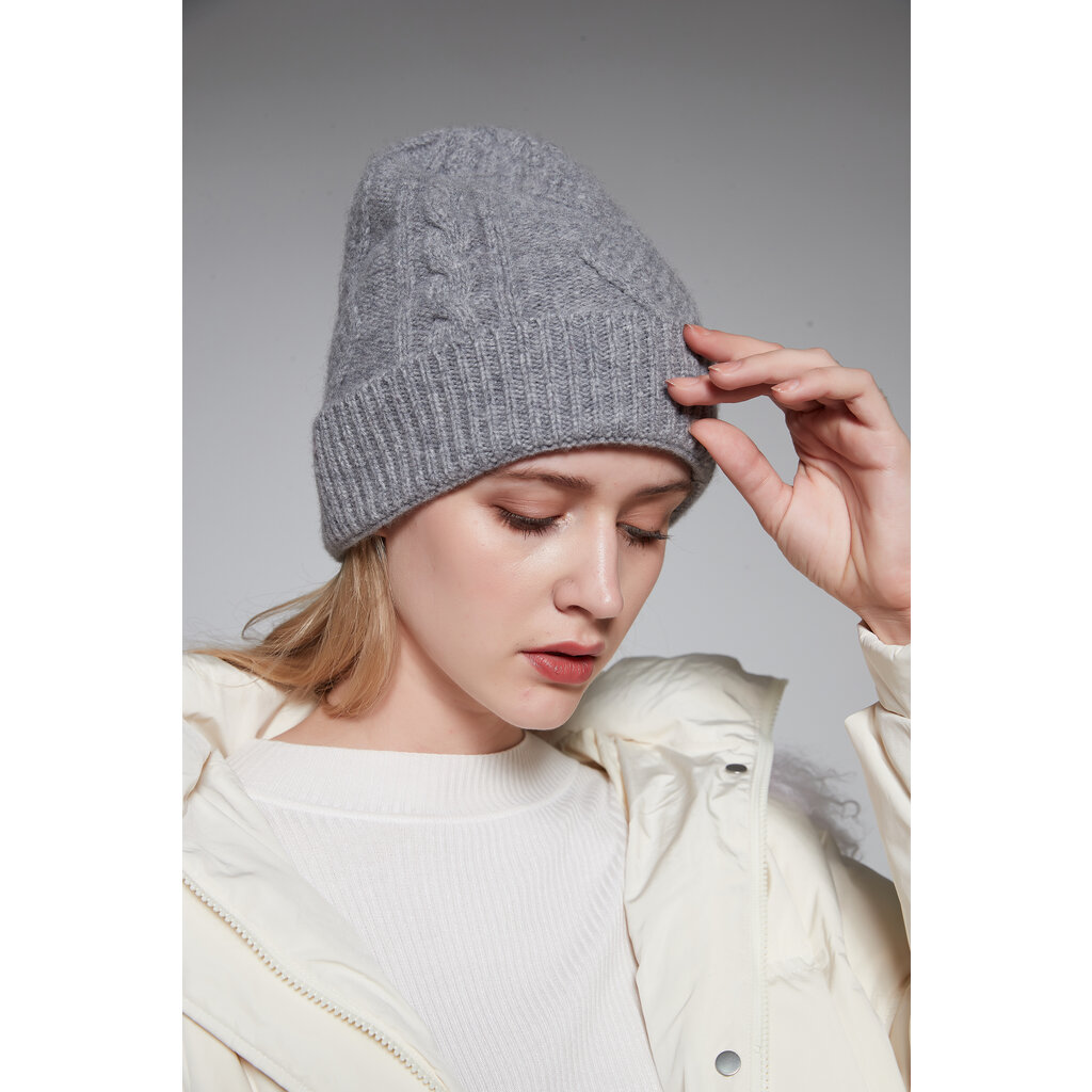 Su.B.dgn Mütze für Damen und Herren, Strickmütze aus Wolle, Beanie Wollmütze für den Winter - Schwarz