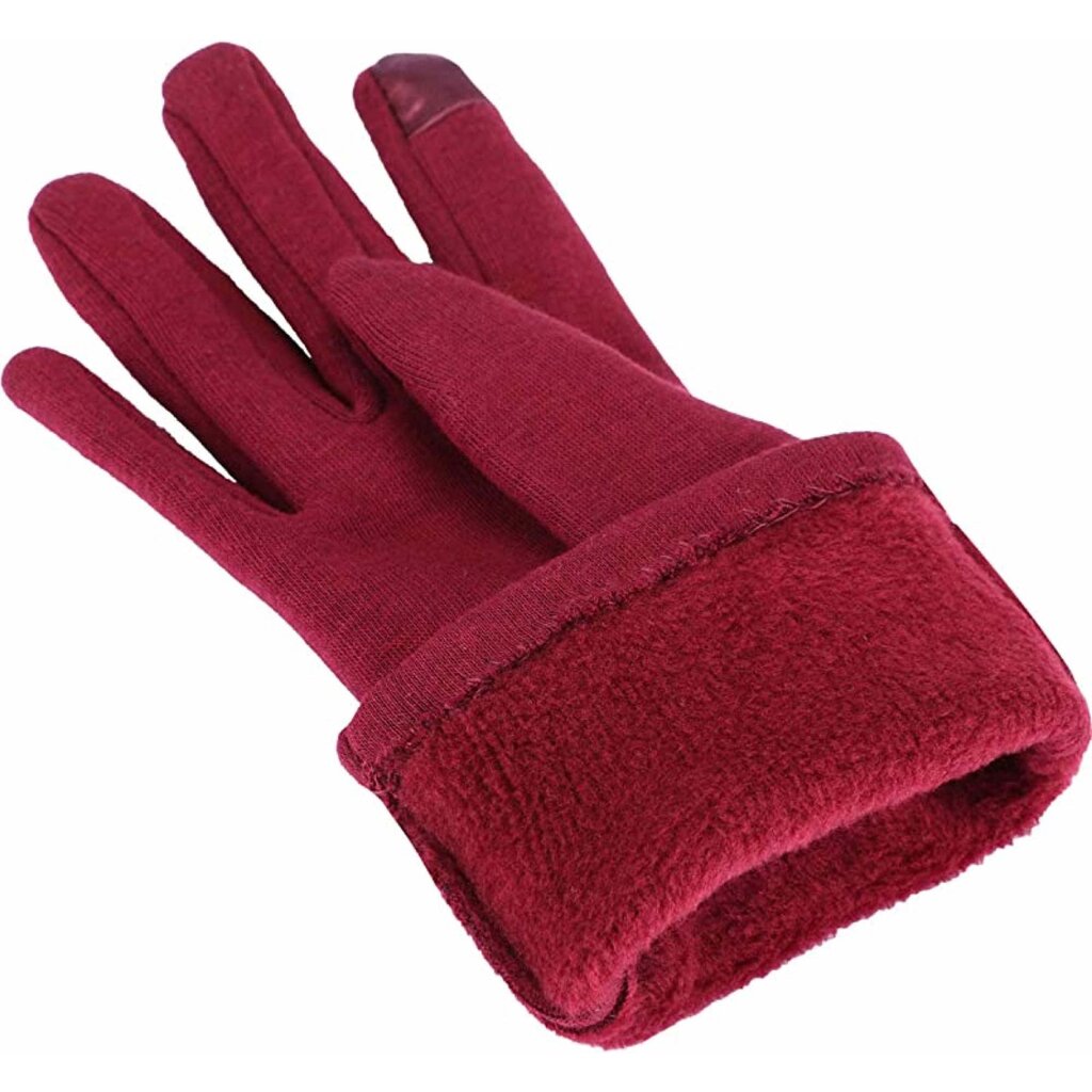 Su.B.dgn Winterhandschuhe für Damen - Für Touchscreens geeignet - Einheitsgröße für M, S - Warmes Fleecefutter - Rot