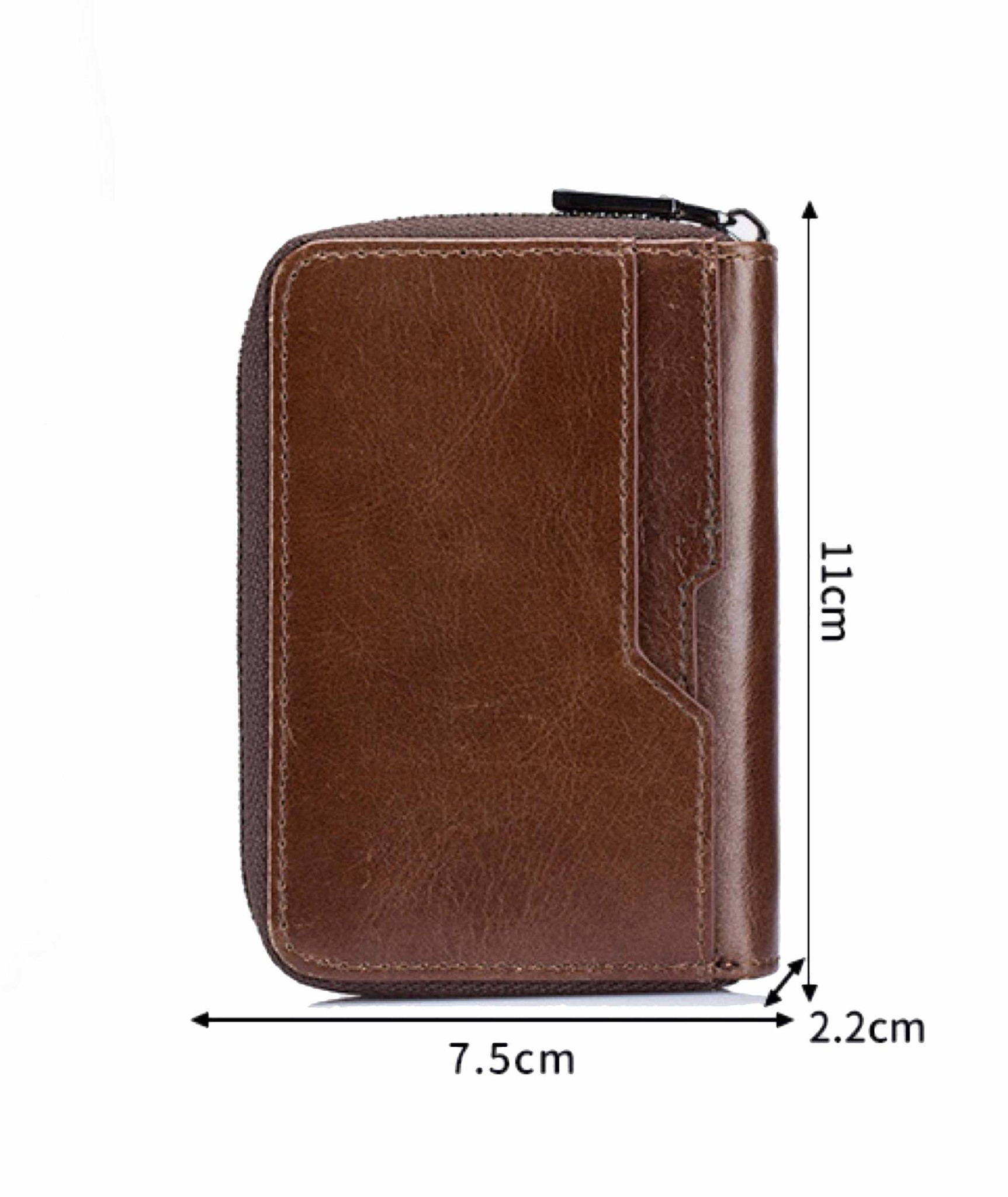 Minimalist Wallet for Men, Leather, RFID Blocking, Card Holder and Money Clip -Dark Brown-6