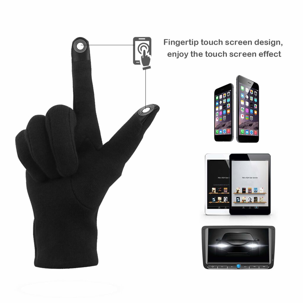 Su.B.dgn Handschoenen Dames - Geschikt voor Touchscreen - One Size voor M, S - Zacht en Warm Materiaal - Zwart