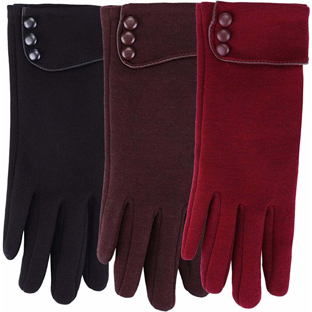 Su.B.dgn Winter Gloves Women, Touch Screen Gloves, Warm Fleece Lined Gloves, One Size for  M, S - Black