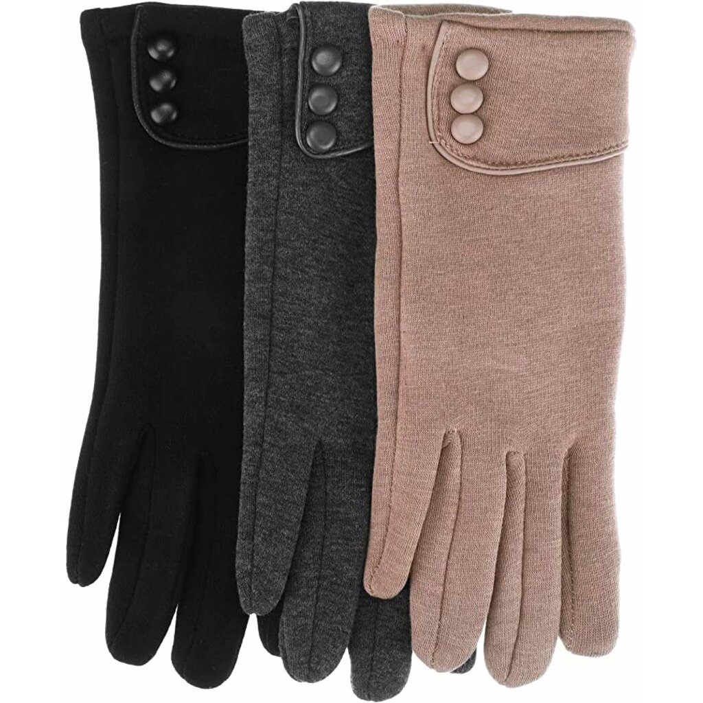 Su.B.dgn Winter Gloves Women, Touch Screen Gloves, Warm Fleece Lined Gloves, One Size for M, S - Grey