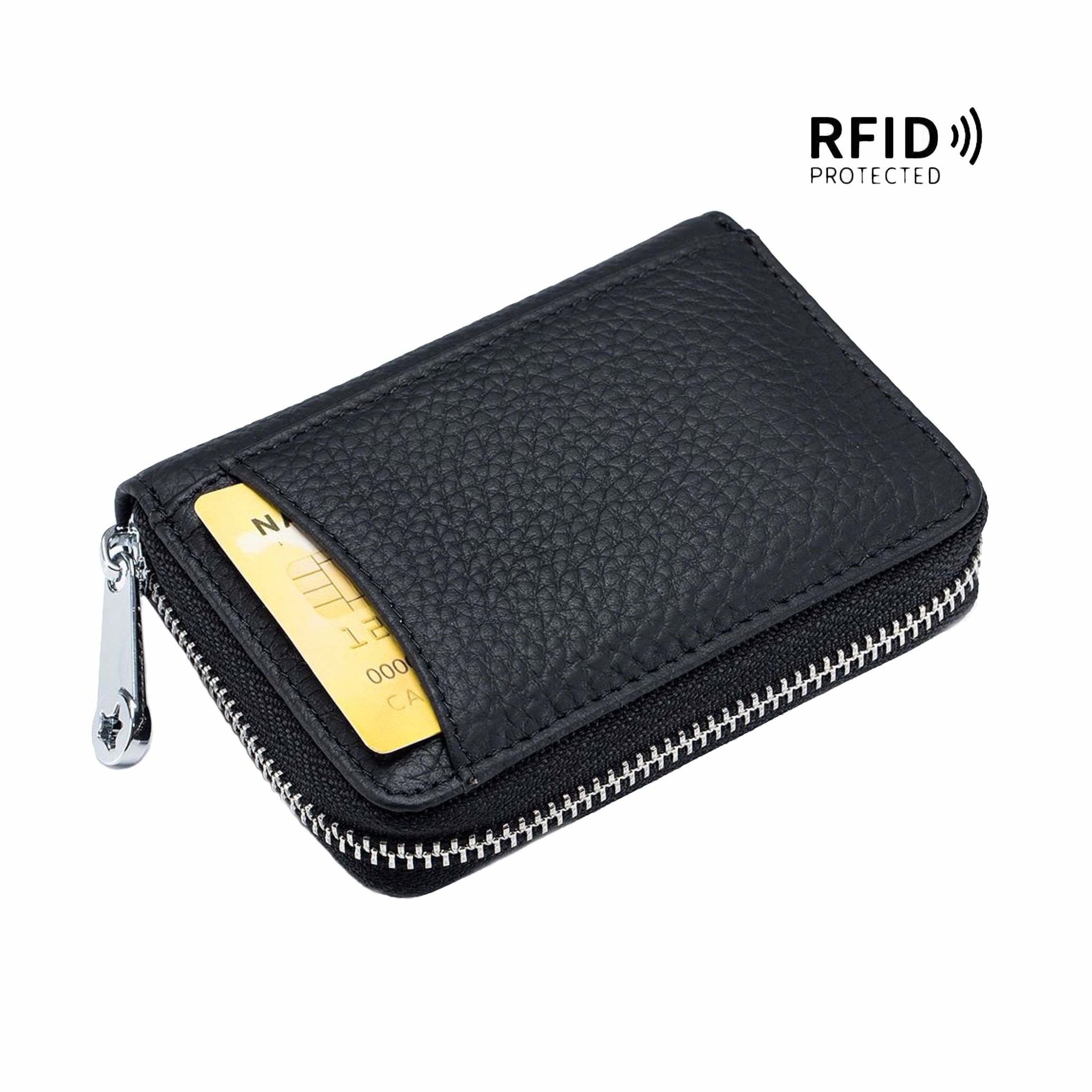 Geldbörse für Damen aus echtem Leder - Kartenfächer, RFID-Abschirmung, Münzfach - Kleine Geldbörse - Blau-4