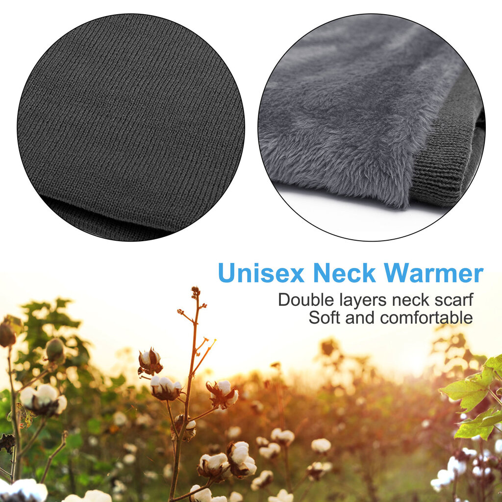 Su.B.dgn Neck Warmer, Men and Women, Sports Neck Gaiter, Skiing Tube Scarf, Double Layer – Black