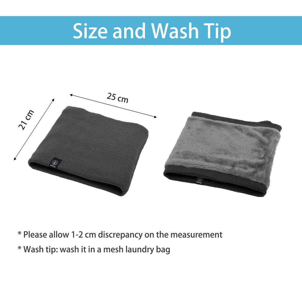 Su.B.dgn Neck Warmer, Men and Women, Sports Neck Gaiter, Skiing Tube Scarf, Double Layer – Black