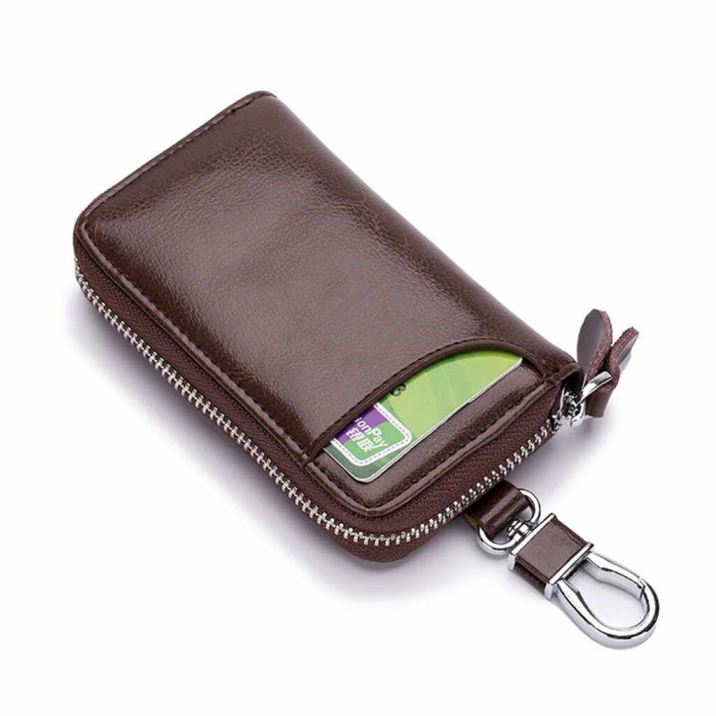 Su.B Sleuteletui, Leer, Pasjeshouder Mannen, Kaarthouder, Sleutelhangers, Bruin