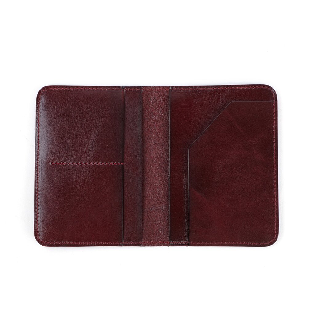 Su.B Leather Passport Holder – Compact Travel Wallet with Card Slots and Ticket Holder for Men and Women - Brown