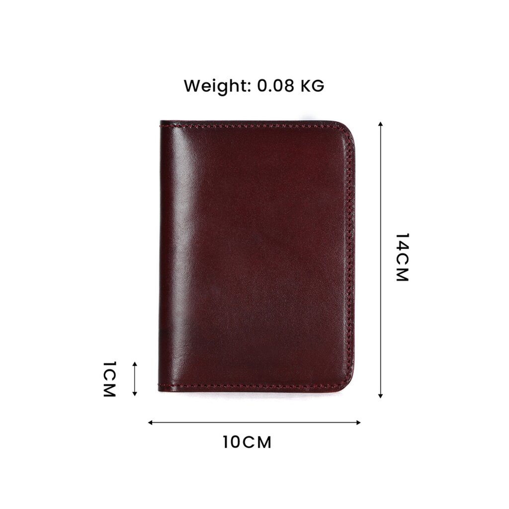 Su.B Leather Passport Holder – Compact Travel Wallet with Card Slots and Ticket Holder for Men and Women - Brown