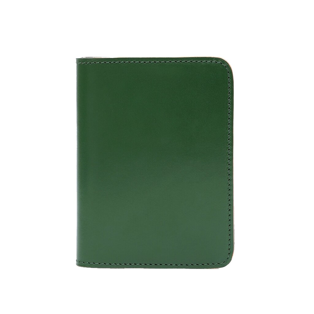 Su.B Leather Passport Holder – Compact Travel Wallet with Card Slots and Ticket Holder for Men and Women - Green