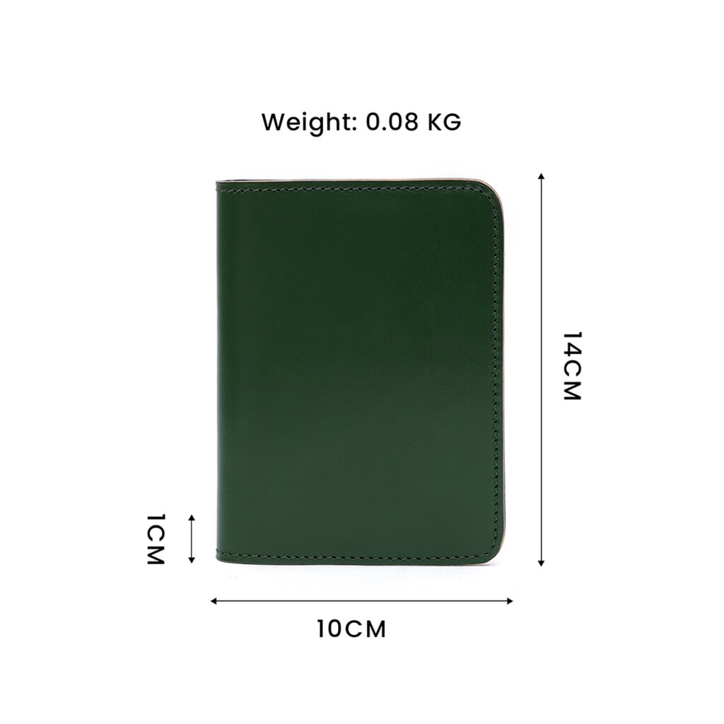 Su.B Leather Passport Holder – Compact Travel Wallet with Card Slots and Ticket Holder for Men and Women - Green