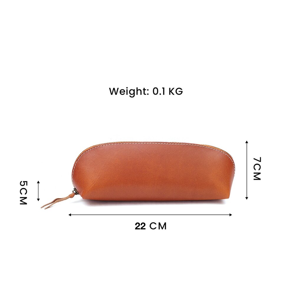 Su.B Federmäppchen - Federtasche - Etui aus Leder - Passend für Mehr als 25 Stifte -  für Männer und Frauen - Cognac