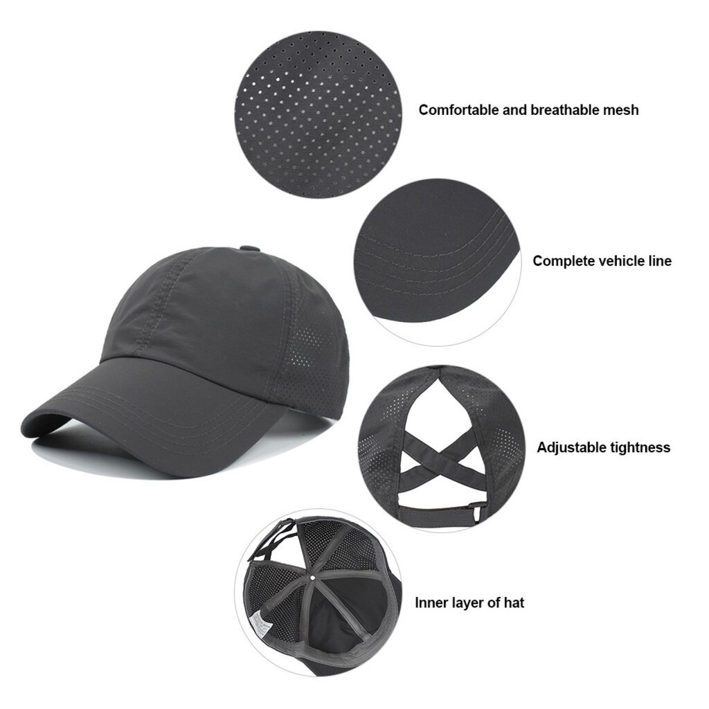 Su.B Baseball Cap Dames, Verstelbaar, Pet Dames, Verstelbaar, 51-61 CM,  One Size – Zwart