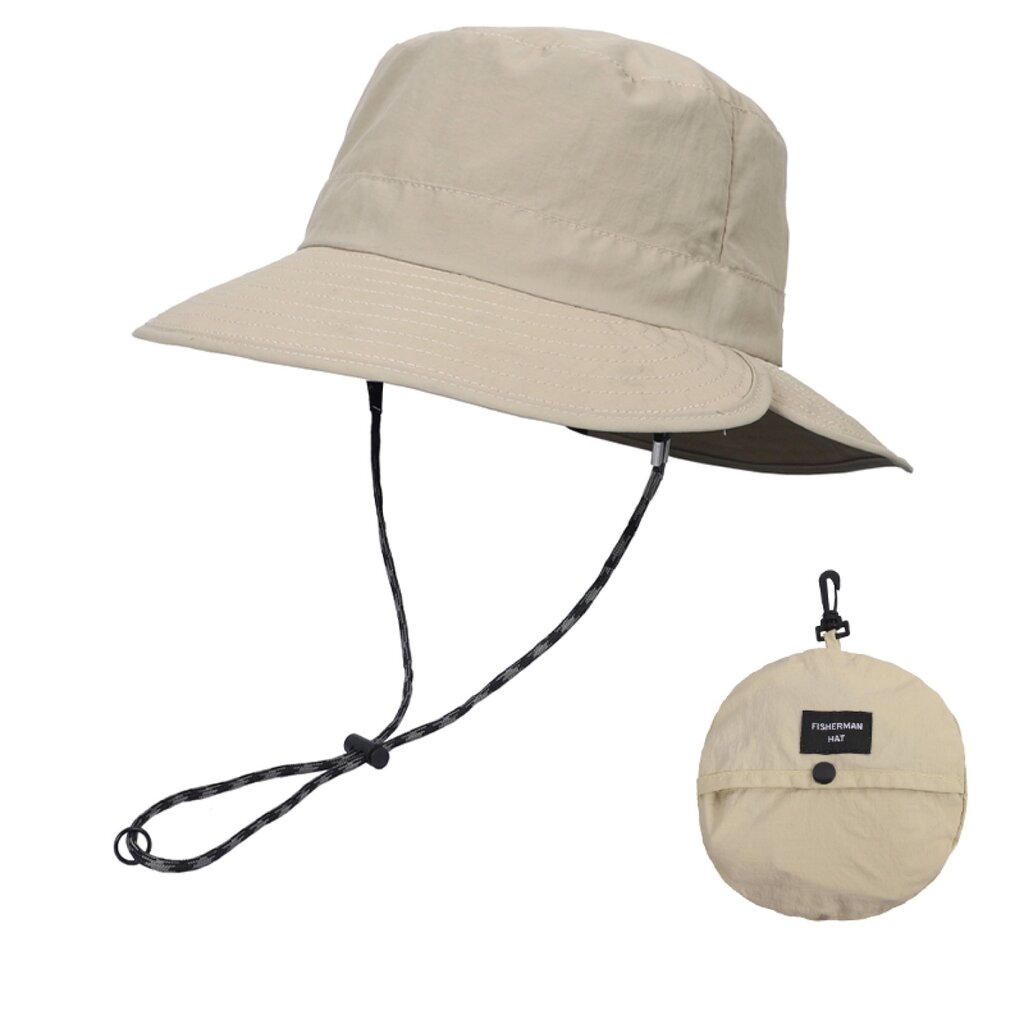 Su.B Bucket Hat Dames, Zonnehoed, Cowboyhoed, One Size, Verstelbare Maat 53-59 cm - Beige