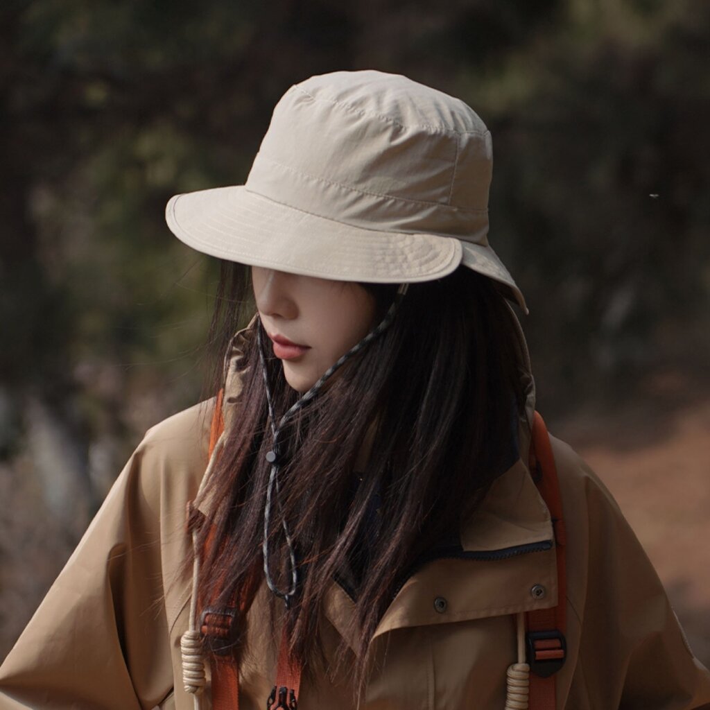 Su.B Bucket Hat Dames, Zonnehoed, Cowboyhoed, One Size, Verstelbare Maat 53-59 cm - Beige