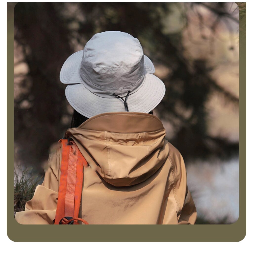 Su.B Bucket Hat Dames, Zonnehoed, Cowboyhoed, One Size, Verstelbare Maat 53-59 cm - Beige