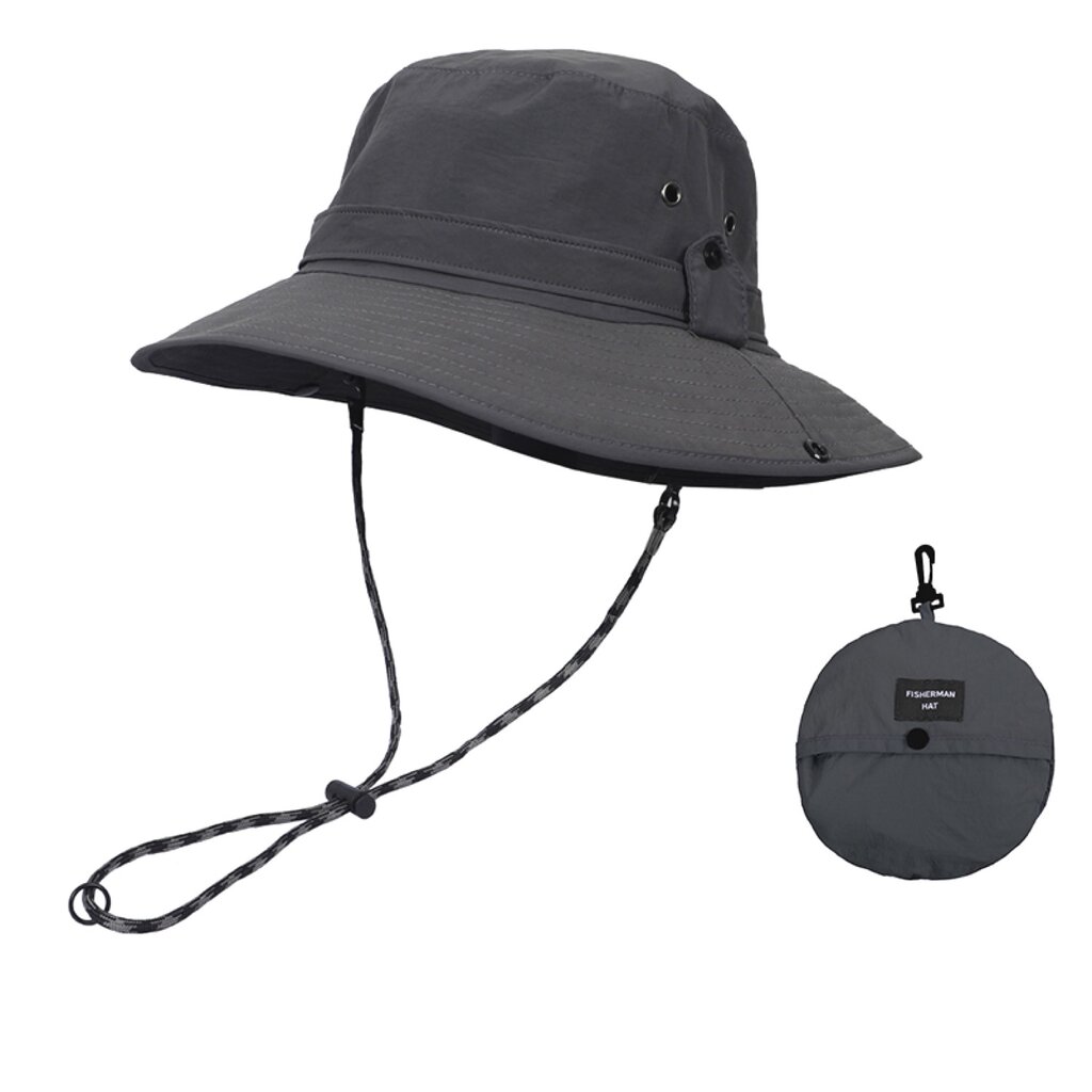 Sun Hat Men Fishing Hat Cowboy Hat Foldable One Size Gray Su.B Collection