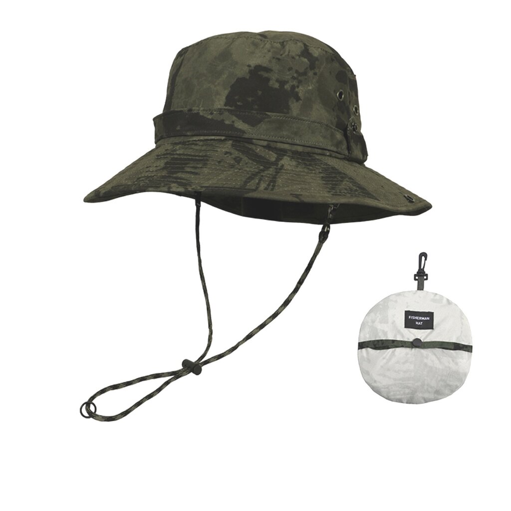 Su.B Herren-Sonnenhut, Faltbar, Fischerhut, Schnelltrocknend, Leicht, Verstellbare Größe, Boonie-Hut (55–63 cm) – Grün