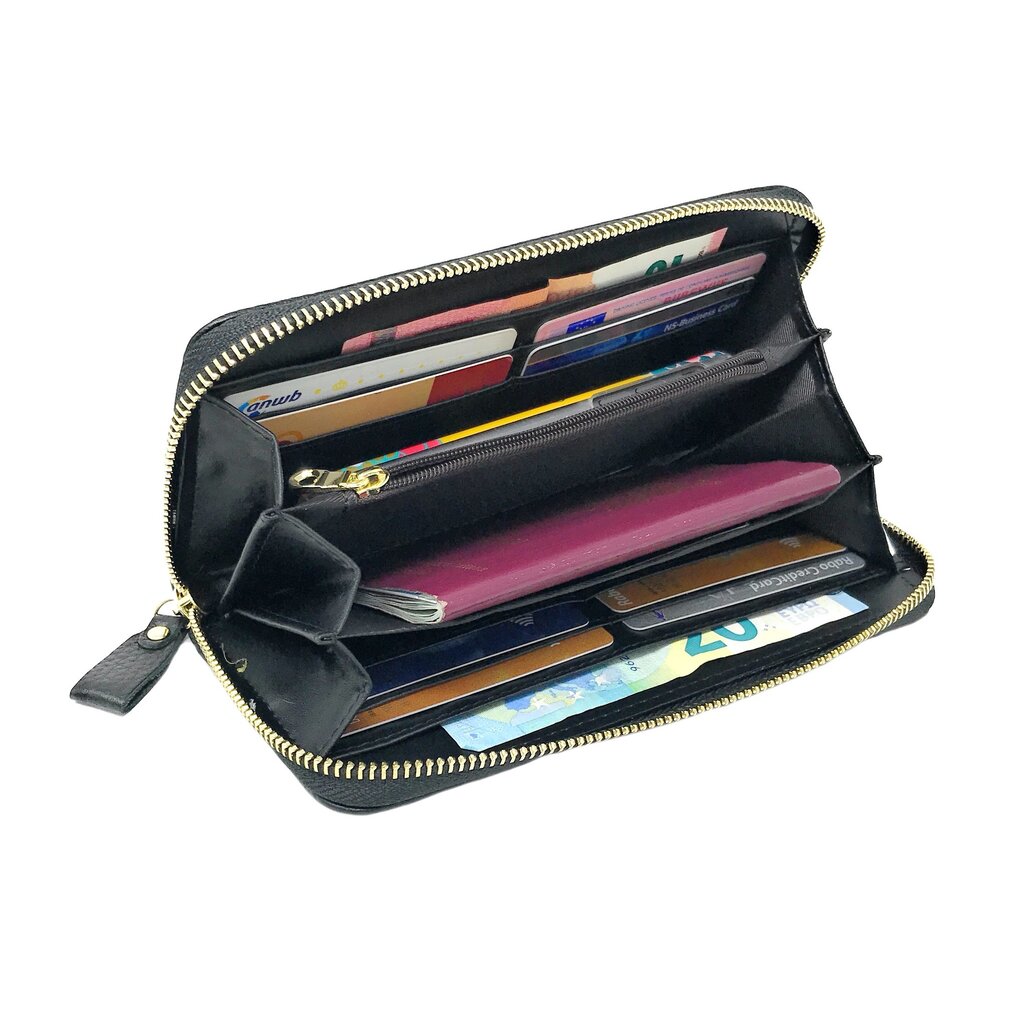 Su.B Wallet, Leather, Wallet Women, Travel Wallet with Wristlet, Fits Passport, Phone, RFID Blocking, Coin Pocket, Card Holder - Blue