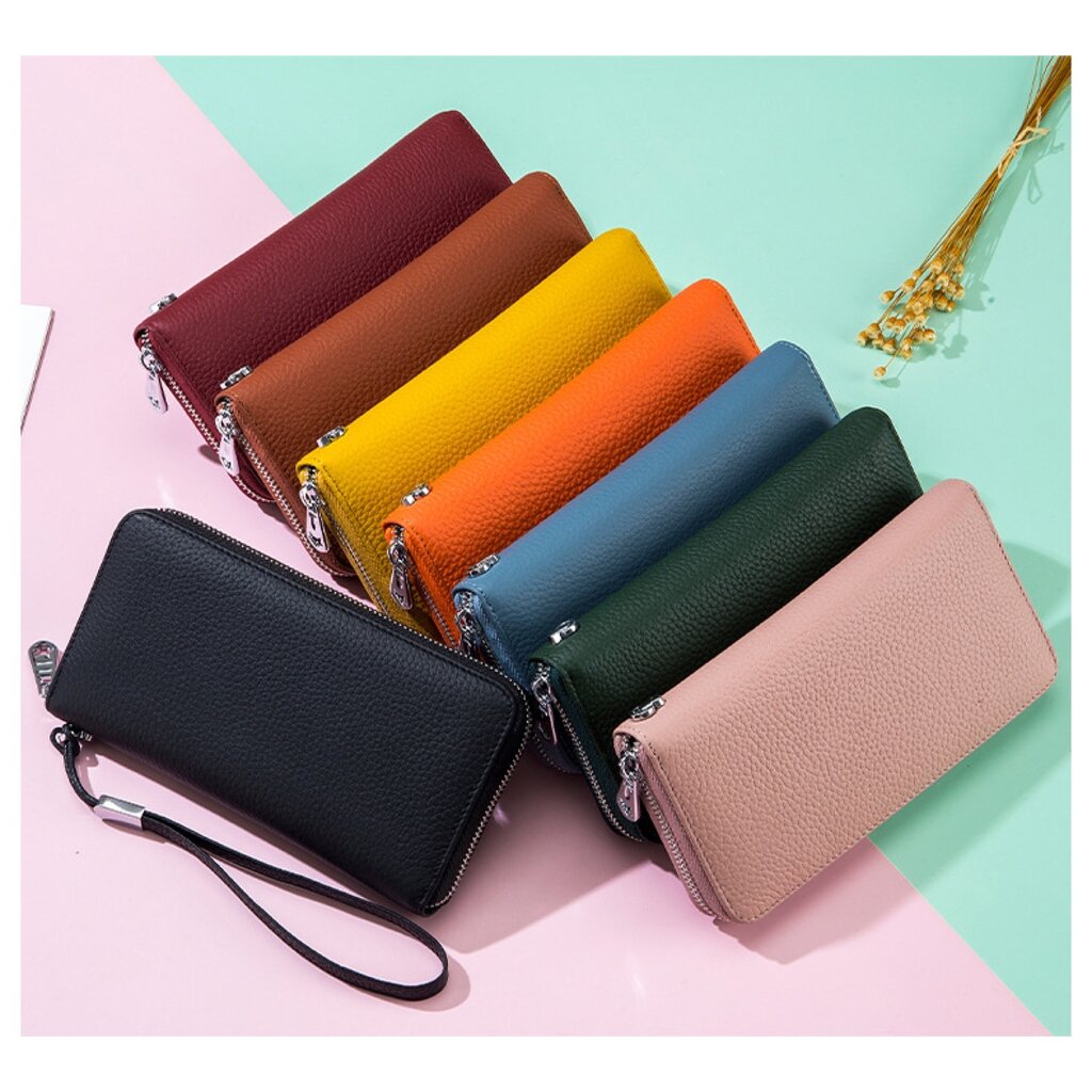 Su.B Wallet, Leather, Wallet Women, Travel Wallet with Wristlet, Fits Passport, Phone, RFID Blocking, Coin Pocket, Card Holder - Blue