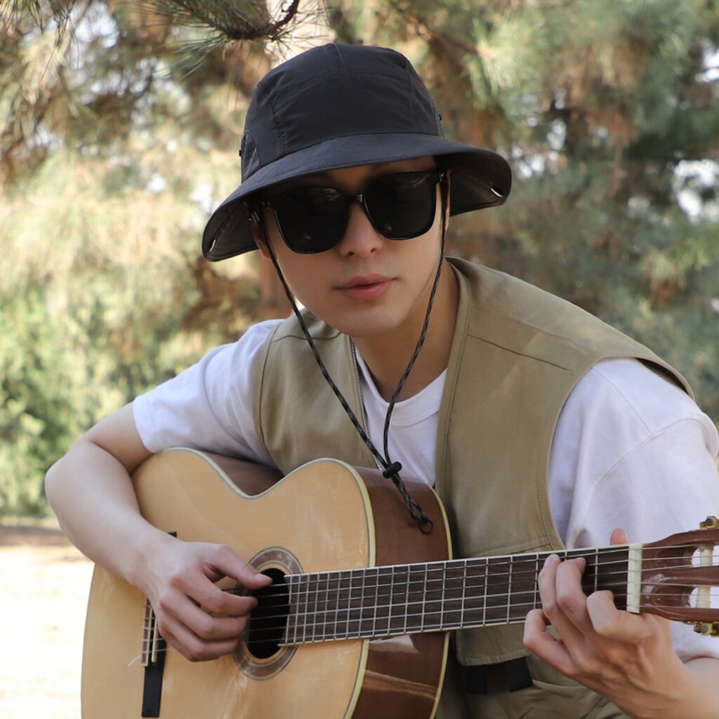 Su.B.dgn Zonnehoed, Bucket Hat, Cowboy Hoed voor Dames und Heren, Verstelbare Maat 55 - 62  cm, UV-bescherming, Snel Droog, One Size - Zwart