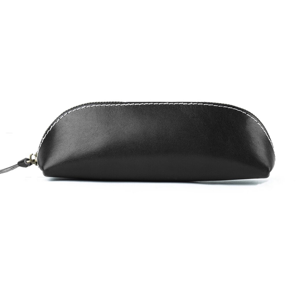 Su.B Federmäppchen - Federtasche - Etui aus Pflanzlich Gegerbtes Leder - Passend für 10- 15 Stifte -  für Männer und Frauen - Schwarz