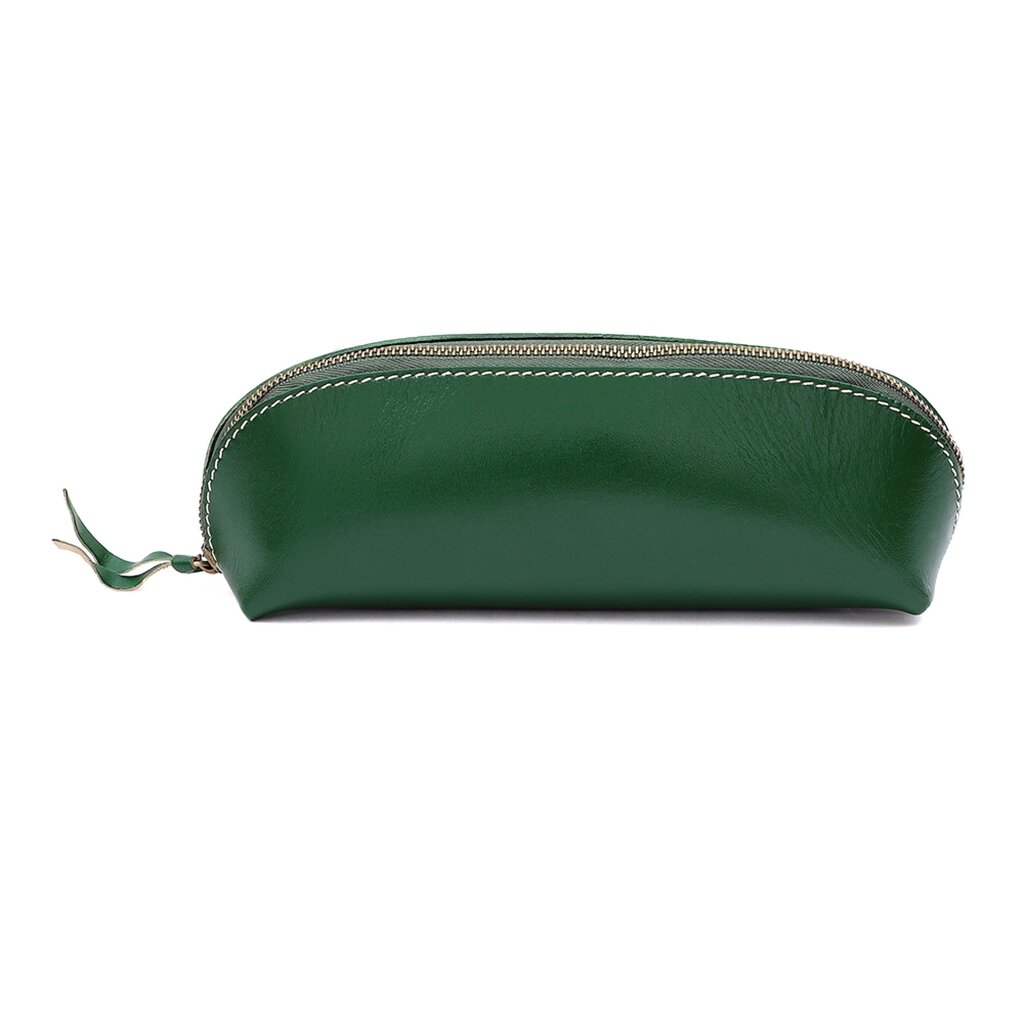 Su.B Federmäppchen - Federtasche - Etui aus Pflanzlich Gegerbtes Leder - Passend für 10- 15 Stifte -  für Männer und Frauen - Grün