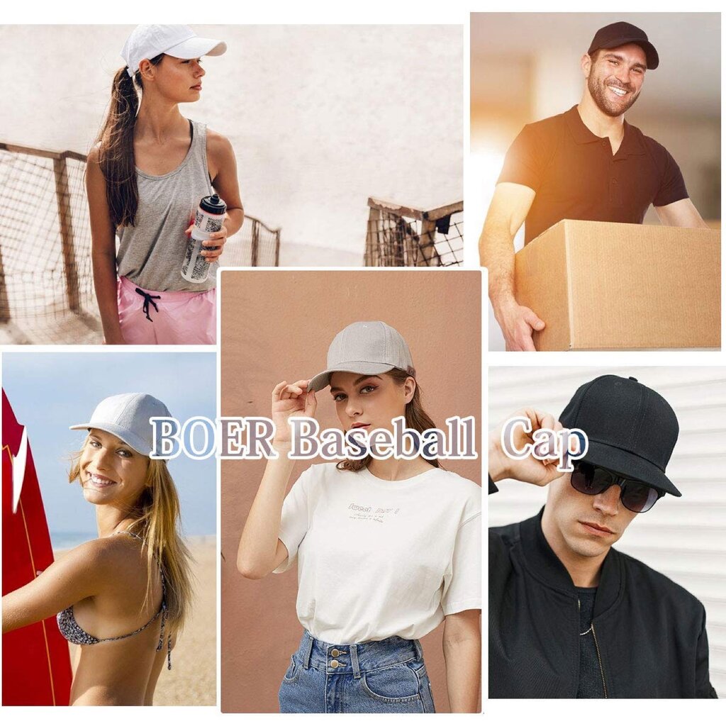 Su.B Baseball Cap Herren -  Basecap, Trucker Cap - Kopfumfang 55-60 CM - Kappe in Verstellbarer Größe - Schwarz