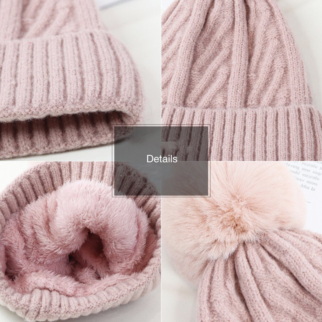 Su.B Beanie, Winter Hats for Women, Stretchy Acrylic, Double Layer Filling , One Size - Grey