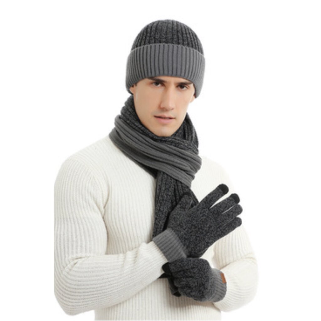 Su.B Mütze für Damen und Herren, Warme Strickmütze Damen, Beanie für den Winter - Grau