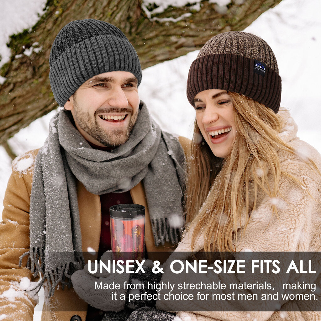 Su.B Muts- Muts Heren- Muts Dames- Beanie- Fleece Voering- Ski Muts- Elastische- One Size- Grijs