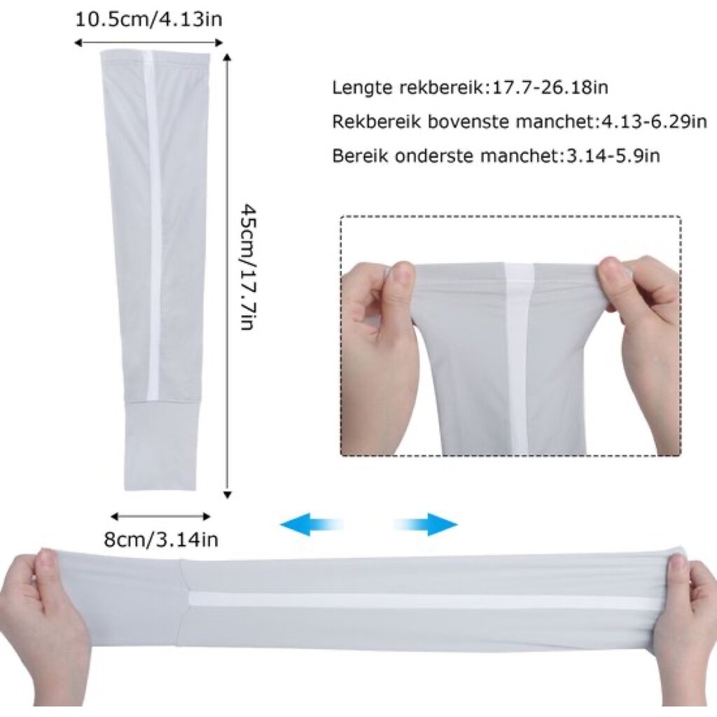 Su.B.dgn 2 Paar Elastisch Arm Sleeves - Armstukken Wielrenen – Hardlopen Armwarmers – UV Bescherming – One Size