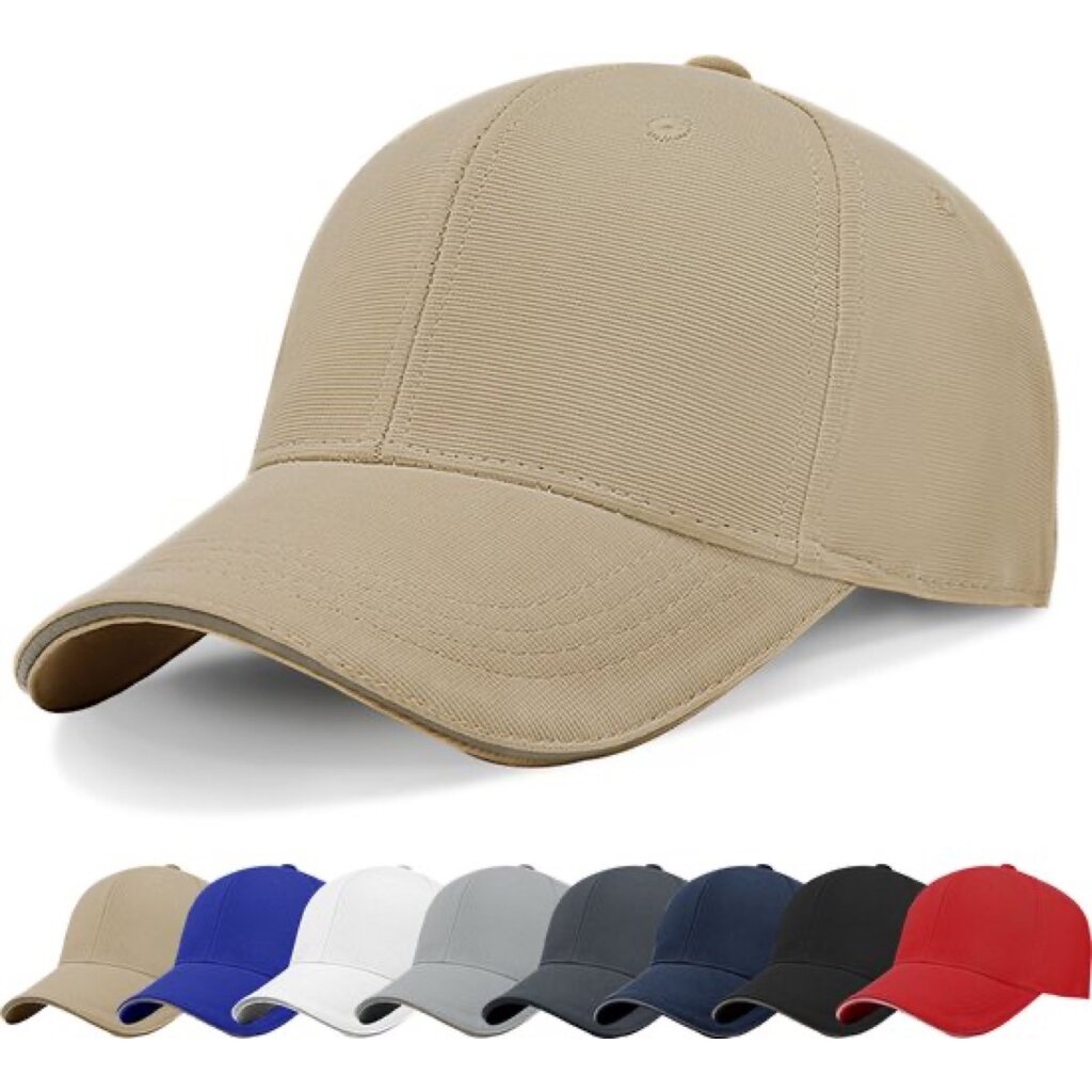 Su.B.dgn Baseball Cap, Reflective Edge, Trucker Hat, Adjustable 55-60 CM, 21-24 inch, Unisex - Beige Su.B.dgn Baseball Cap, Reflective Edge, Trucker Hat, Adjustable 55-60 CM, 21-24 inch, Unisex - Beige