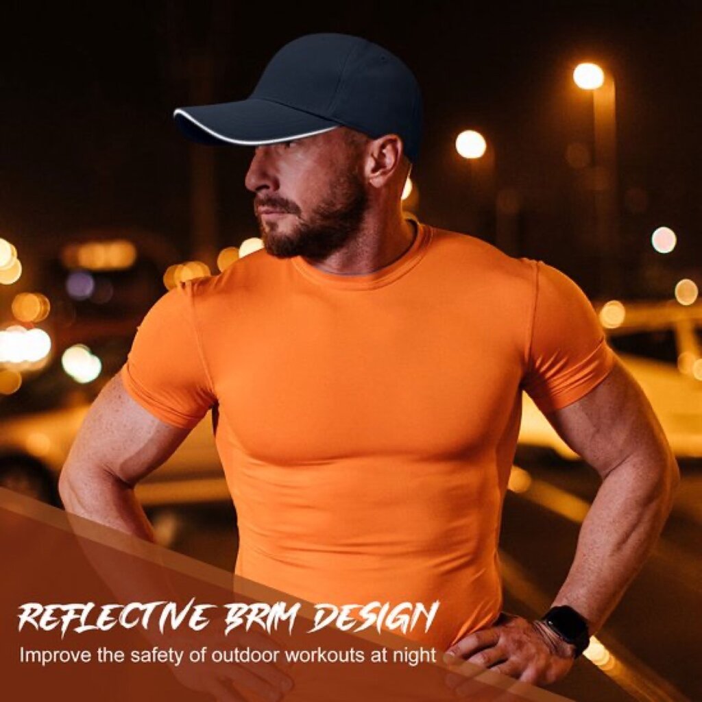 Su.B.dgn Baseball Cap, Reflective Edge, Trucker Hat, Adjustable 55-60 CM, 21-24 inch, Unisex - Blue