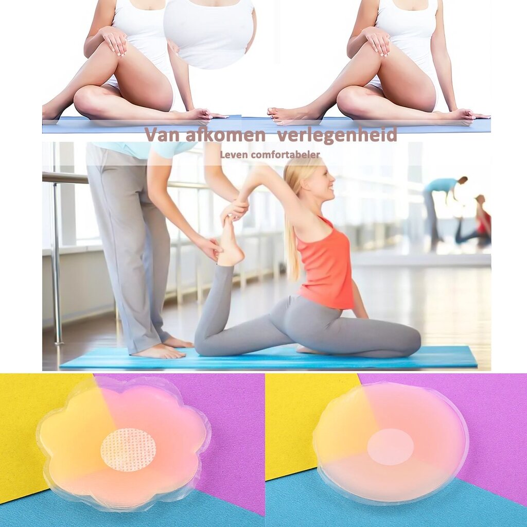 MuQu 2 Paar Brustwarzenabdeckungen, selbstklebende Silikon Nippelpads, Wiederverwendbar, für Frauen mit Reisebox – Pink