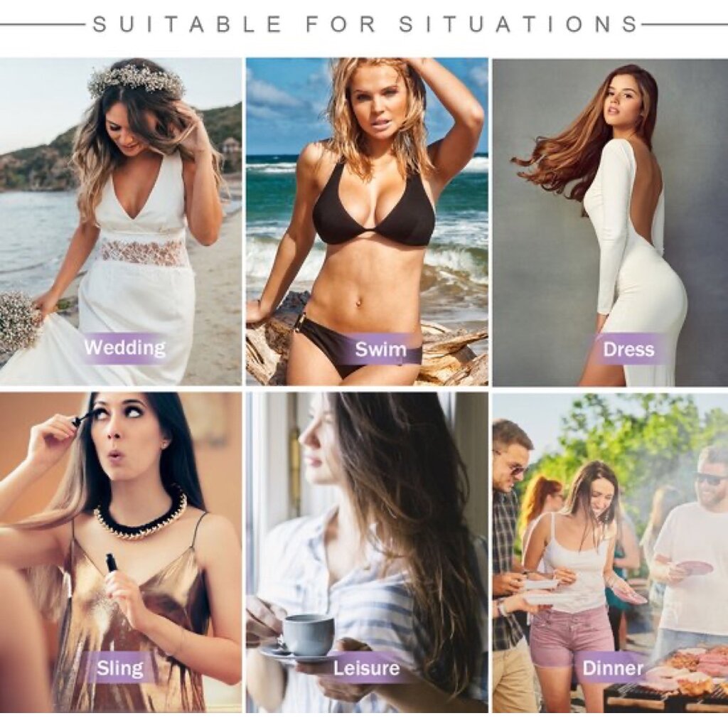 MuQu 3 Paar Brustwarzenabdeckungen, selbstklebende Silikon Nippelpads, Wiederverwendbar, für Frauen mit Reisebox – Skin