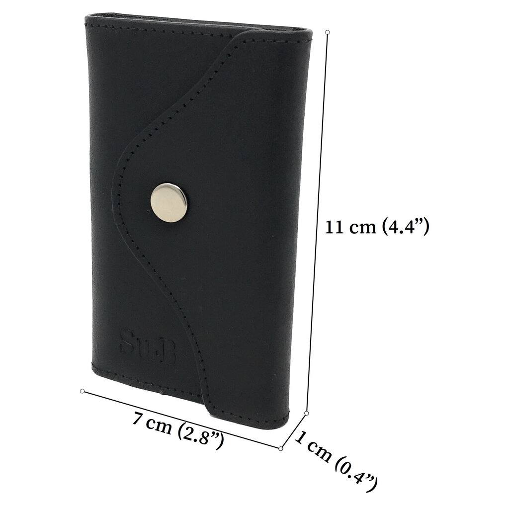 Su.B Tulip Key Holder, Compact Leather Key Case with Unique Design – Black