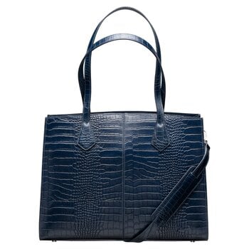 Su.B Amsterdam Work Tote 14 Croco Print Blue