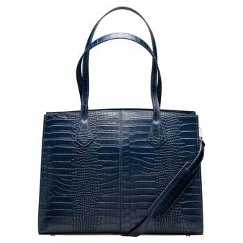 Su.B Amsterdam Work Tote 14 Kroko Print Blauw