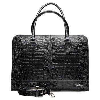 Su.B Amsterdam Travel 14 Kroko-Print Schwarz
