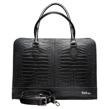Su.B Amsterdam Travel 14 Kroko Print Zwart