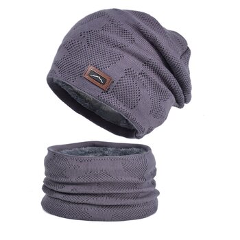 Su.B.dgn Hat Neck Warmer Set M0324-Grey