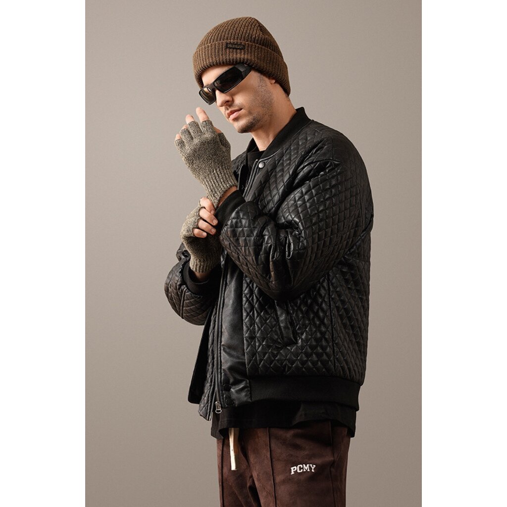 Su.B.dgn Men's Fingerless Winter Gloves - 50% Wool, 50% Acrylic, Open-Fingertip for Typing  Driving - Brown