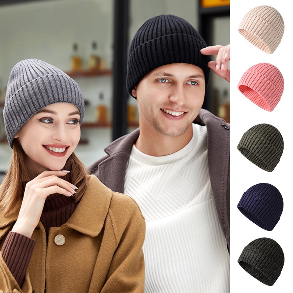 Su.B.dgn Mütze für Damen und Herren, Warme Strickmütze Damen, Beanie für den Winter - Schwarz